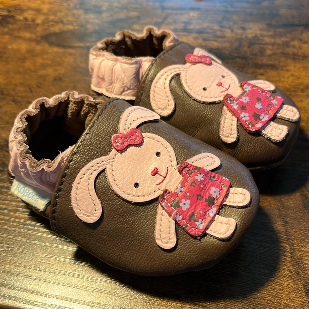Floppy Bunny Brown Robeez Soft Soles 0-6 Months